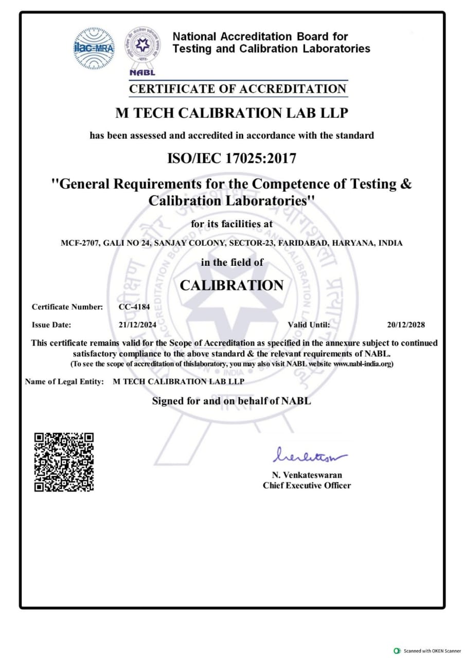 NABL Accreditation Certificate